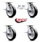 Service Caster 8 Inch Kingpinless Rubber on Aluminum Wheel Caster Brakes 2 Swivel Locks, 4PK SCC-KP30S820-RAR-SLB-BSL-2-SLB-2 - alternate 2